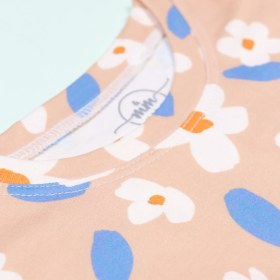 تصویر پیراهن بهاری بچگانه طرح گل و آلبالو – نخی، لطیف و باکیفیت 