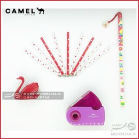 تصویر مداد مینیاتوری طرح قلب کمل Camel Mini Pencil Hearts 