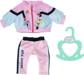 تصویر BABY born Little Jogging Suit 836347 - کت و شلوار دو تکه با شلوار، ژاکت و رخت آویز همسان برای عروسک های 36 سانتی متری - به راحتی برای بچه ها به صورت مستقل لباس می پوشند - مناسب برای کودکان از 1 سال - ارسال 20 روز کاری BABY born Little Jogging Suit 836347 - Two-Piece Suit with Matching Trousers, Jacket, and Hanger for 36cm Dolls - Easy for Kids to Dress Independently - Suitable for Children from 1 Years Old