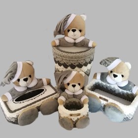 تصویر ست سیسمونی اتاق نوزادی طرح خرسی کد 2 مجموعه 4 عددی 