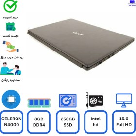 تصویر لپ تاپ Acer N19H Celeron N4000 8gb ddr4 256gb ssd intel hd استوک ایسر ان19هاش، 15.6 اینچ 