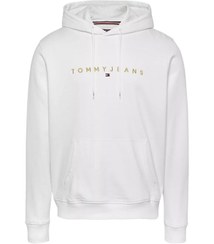 تصویر سویشرت اورجینال برند Tommy hilfiger مدل Erkek Altın Yazı Kapüşonlu Sweatshirt کد 881662419 