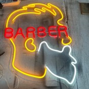 تصویر تابلو نئون آرایشگاه مردانه طرح باربر کد N006 