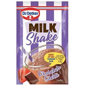 تصویر پودر میلک شیک پروتئینه دکتر اوتکر Dr.Oetker Milkshake Çikolatalı & Çilekli با طعم شکلاتی و توت فرنگی 24 گرم 