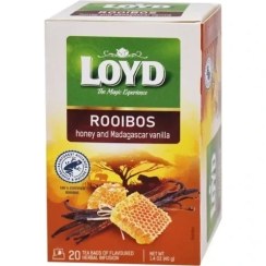 تصویر دمنوش گیاهی/چای رویبوس لوید با طعم عسل و وانیل ماداگاسکار 20 عددی Loyd Rooibos Honey & Vanilla 