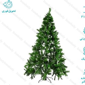 تصویر درخت کریسمس علفی سوزنی مدل ایتالیایی سایز 210 سانتی متر Christmas tree with needles, Italian model, size 210 cm