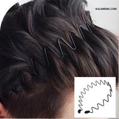 تصویر تل مو ورزشی زیگزاگی فلزی مشکی 