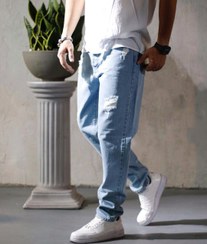 تصویر شلوار مام فیت مردانه سایز ۳۸ رنگ آبی 