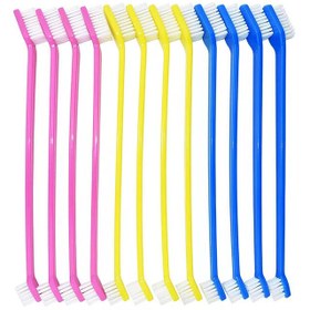 تصویر ست 12 عددی مسواک دو طرفه ا 12 pcs in Dog Cat Double Sided Long Toothbrush Set 12 pcs in Dog Cat Double Sided Long Toothbrush Set