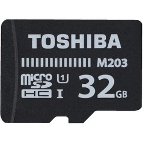 تصویر کارت حافظه 32 گیگابایت توشیبا مدل M203 MicroSDHC کلاس 10 استاندارد UHS-I سرعت 100MBps 