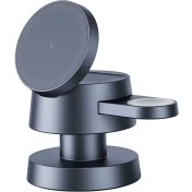 تصویر ایستگاه شارژ بی‌سیم Mushroom Cube مدل چراغ خواب ۴ در ۱ لولو Levelo LVL-LUCE-GY 