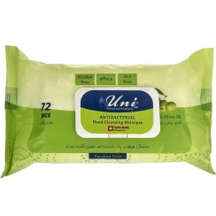 تصویر دستمال مرطوب یونی لد مدل Antibacterial Hand Cleansing With Olive Oil بسته 72 عددی 
