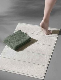 تصویر COTTONMANIA CARMINE BATHMAT OLIVE فوق العاده نرم ، 100 ٪ پنبه 50x75cm. حوله پا حمام 