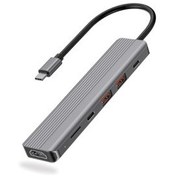 تصویر هاب شارژر پاورولوژی مدل Powerology 6 in 1 Slim USB-C HUB 