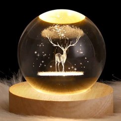 تصویر گوی کریستالی چراغ دار سایز ۸ Crystal ball with light