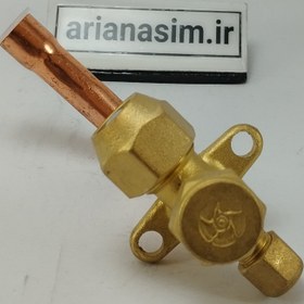 تصویر شیر سرویس کولر کله کج 90° درجه سایز 1/2 اینچ درجه یک Cooler service valve