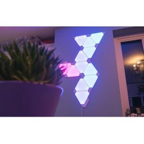 تصویر پنل توسعه‌دهنده روشنایی هوشمند 10 عددی مثلثی مدل Nanoleaf Mini Triangles Nanoleaf Shapes Mini Triangles Light Panel Expansion Kit (10 Panels),NL48-1001TW-10PK