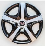 تصویر قالپاق لهجه آبی 15 اینچ از 4 قطعه پوشش رنگ خاکستری سیاه استفاده کنید Hyundai 