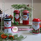 تصویر قوطی فلزی کلاه دار کریسمسی 