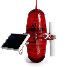 تصویر چراغ هشداردهنده خورشیدی مدل E660-100 ، چراغ سردکلی سولار ،چراغ دکل خورشیدی 