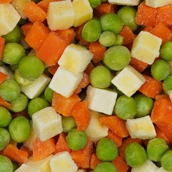 تصویر مخلوط سبزیجات منجمد (سیب زمینی، نخودسبز، هویج) فله بهفرین 