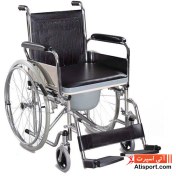 تصویر ویلچر فلزی تاشو (حمامی) آزمد مدل AZ 681 ا Aluminum Fold able Wheelchair model AZ 681 Aluminum Fold able Wheelchair model AZ 681
