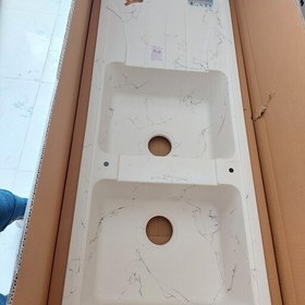 تصویر سینک ظرفشویی گرانیتی توکار ۲ لگن ترکیه ای سایز ۱۱۵ در ۵۰ 