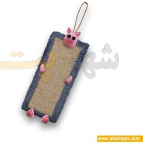 تصویر اسکرچر گربه دیواری زاریکس دور پارچه ای عروسک دار Zarix Wall Mounted Cat Scratcher