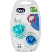 تصویر پستانک 2عددی physio air آبی چیکو مناسب 6 تا 16 ماهگی Chicco Physio air blue pacifier 6to16m 2pcs