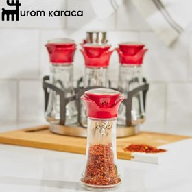 تصویر جا ادویه 7 پارچه کاراجا Nori Round قرمز 