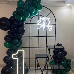 تصویر دکور تولد سبز و مشکی 