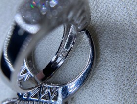 تصویر حلقه نامزدی نقره روکش طلا (کد ۱۲۹) ا Gold plated silver engagement ring (code 129) Gold plated silver engagement ring (code 129)