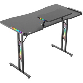 تصویر میز کامپیوتر گیمینگ تویستد مایندز مدل T Shaped RGB Double Top Twisted Minds T Shaped RGB Double Top Gaming Computer Desk