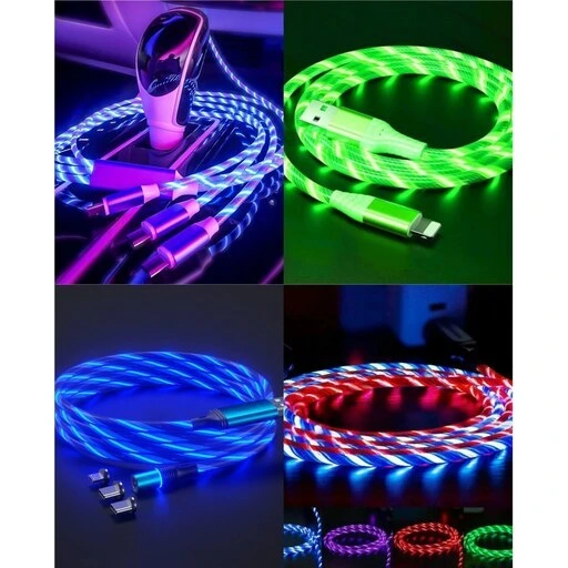 خرید و قیمت کابل شارژر مگنتی 3 کانکتور LED دار | ترب