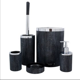 تصویر ست سرویس بهداشتی رو میزی ۵ پارچه هارمونی مدل روشا چوب مشکی فروش ویژه 