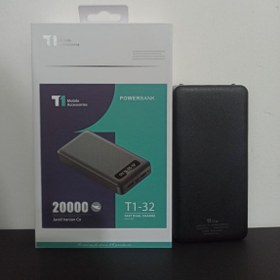 تصویر پاوربانک 20000 میلی امپر برندt1 مدل t1-۳۲ Power bank t1-۳۲