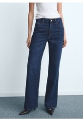 تصویر شلوار جین دمپا گشاد و فاق بلند زنانه منگو MANGO 