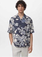 تصویر پیراهن مردانه آبی سرمه ای منگوMANGO Man | 17021231 اورجینال 