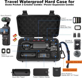 تصویر Lekufee Travel Waterproof Hard Case Compatible with DJI Osmo Pocket 3/Creator Combo/Power Expansion Combo/DJI Pocket 3 Video Camera/Vlogging Camera and Accessories(Case amp Bag Only) - ارسال 15 الی 20 روز کاری 