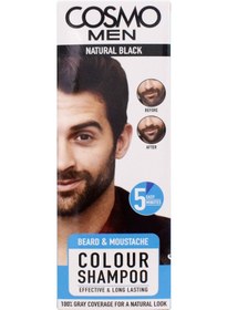 تصویر شامپو رنگ موی صورت و سبیل مردانه کازمو - مشکی طبیعی 180 میلی‌لیتر برند cosmo Cosmo Men Beard and Moustache Colour Shampoo Natural Black 180ml