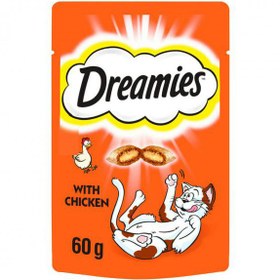 تصویر تشویقی گربه دریمیز طعم مرغ 60 گرم Dreamies Treat With Chicken 60g