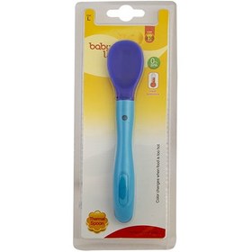 تصویر قاشق غذاخوری سیلیکون حرارتی کودک سایز3 بسته بندی بلیستر مدل 430 بی بی لند Baby Land 430 Silicon Spoon Size 3