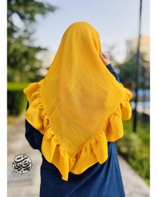 تصویر روسری دورچین زرد 