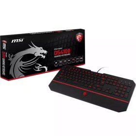 تصویر کیبورد مخصوص بازی ام اس آی مدل DS4100 همراه با حروف فارسی MSI DS4100 Gaming Keyboard with Persian Letters