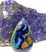 تصویر مالاکیت آزوریت طبیعی منظره ای فوق کلکسیونی 