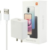 تصویر شارژر دیواری فست شارژ Xiaomi Redmi Note 10S QC3 PD 33W سرجعبه + کابل Type-C و جعبه گوشی Xiaomi Redmi Note 10S Fast Wall Charger With Type-C Cable and Pack