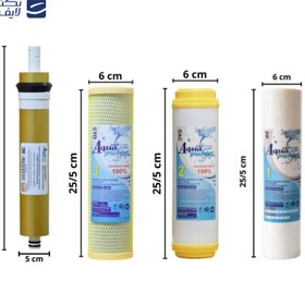 تصویر فیلتر دستگاه تصفیه آب آکوا پیورست مدل GOLDEN- PRO TW05 مجموعه 5 عددی 