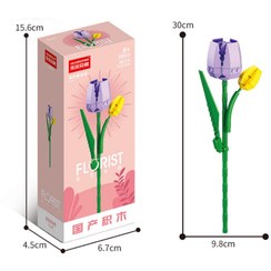 تصویر لگو اورجینال گل لاله‌ی دو رنگ - تک شاخه‌ای 