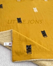 تصویر پتو نوازدی ببر خردلی 