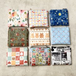 تصویر کیف نگهدارنده پد بهداشتی (سانیتاری) زنانه | چرم مصنوعی فانتزی | ظرفیت ۳ تا ۴ پد - آبی ۴خونه 